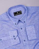Calrix Sky Blue Linen Cotton Shirt