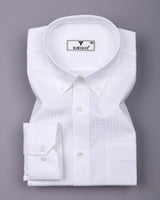 Cazer White Jacquard Premium Giza Shirt