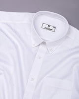 Cazer White Jacquard Premium Giza Shirt