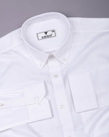 Cazer White Jacquard Premium Giza Shirt