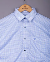 Orven Blue With White Check Premium Giza Shirt
