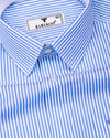 Kreno Blue Dobby Stripe Premium Giza Designer Shirt