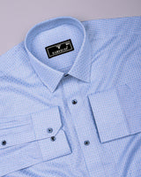 Elin Blue Small Check Premium Giza Shirt