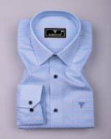 Elin Blue Small Check Premium Giza Shirt