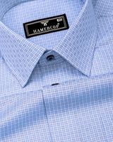 Elin Blue Small Check Premium Giza Shirt