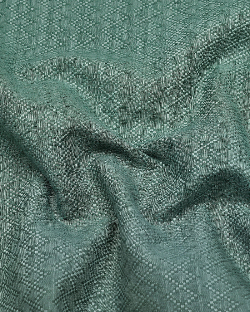 Juhu Green Dobby Textured Shirt Style Kurta