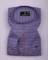 Juhu Purple Dobby Textured Shirt Style Kurta