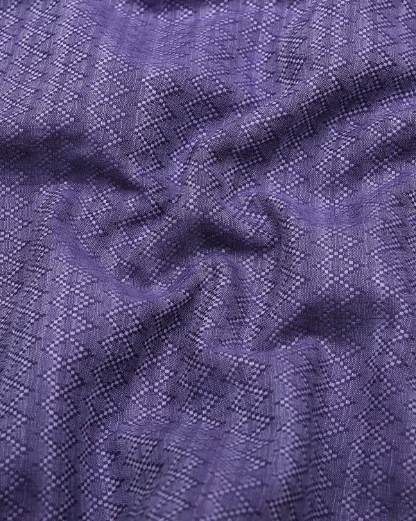 Juhu Purple Dobby Textured Shirt Style Kurta