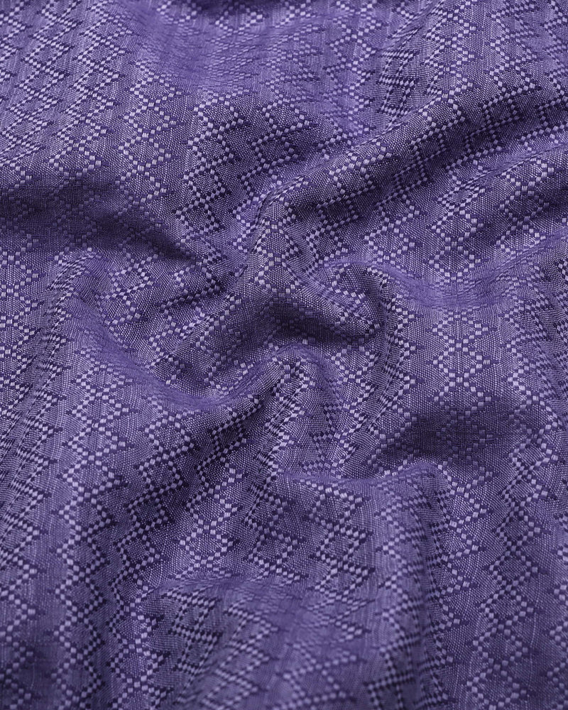Juhu Purple Dobby Textured Shirt Style Kurta