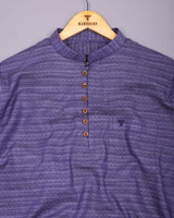 Juhu Purple Dobby Textured Shirt Style Kurta