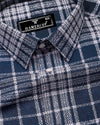Cista Gray With White Dobby Check Cotton Shirt