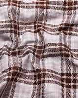 Supetar Brown With Cream Dobby Check Cotton Shirt