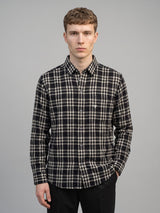 Edina Black With Cream Dobby Check Cotton Shirt