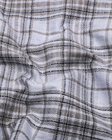 Cista White With Gray Dobby Check Cotton Shirt