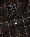 Lusaka Green With Black Check Seersucker Cotton Shirt