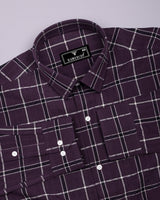 Lusaka Purple With Black Check Seersucker Cotton Shirt