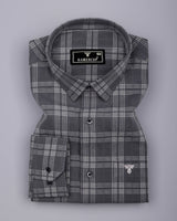 Yoro Gray With White Check Seersucker Cotton Shirt