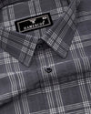 Yoro Gray With White Check Seersucker Cotton Shirt