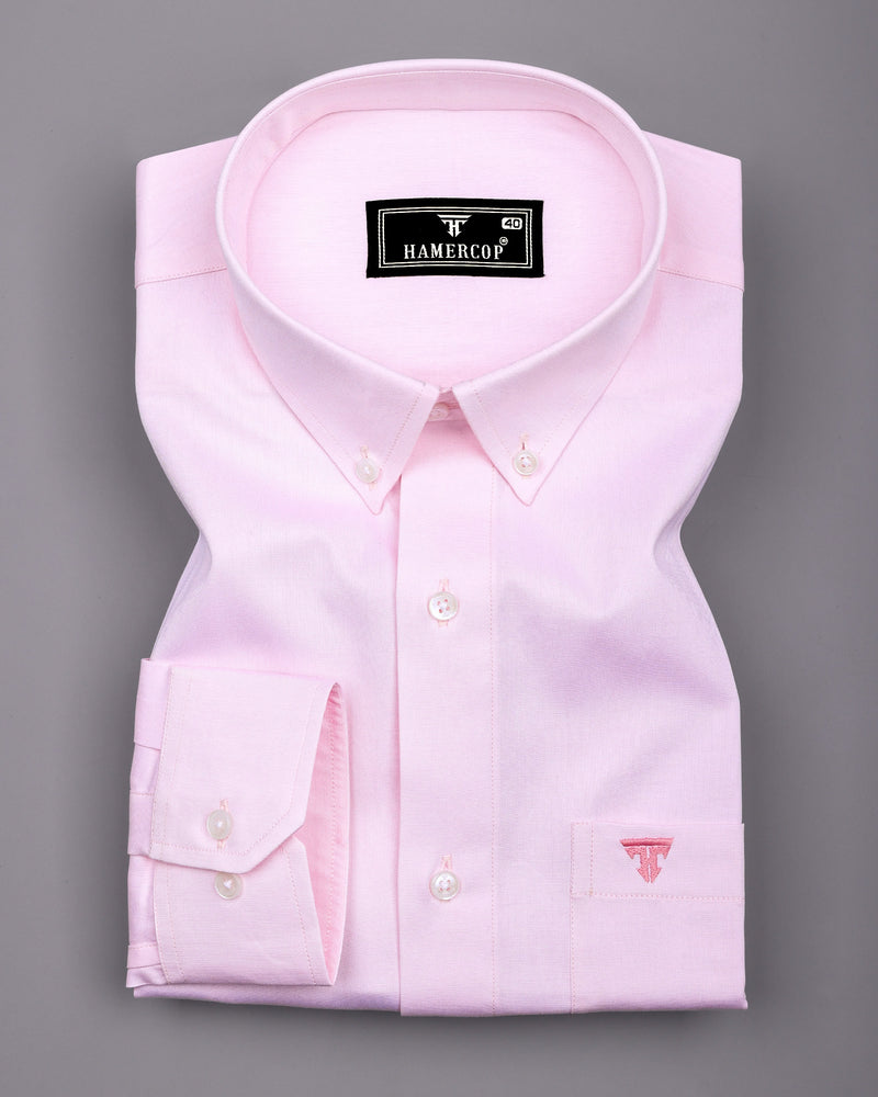 Roselin Pink Oxford Cotton Plain Formal Shirt