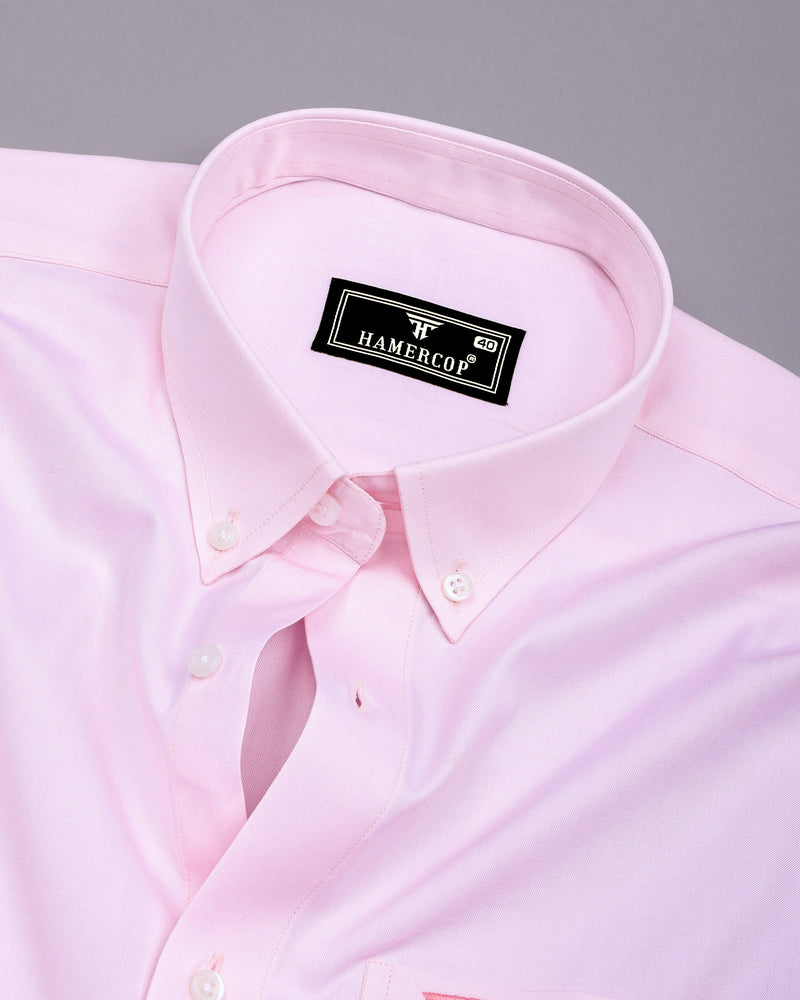 Roselin Pink Oxford Cotton Plain Formal Shirt