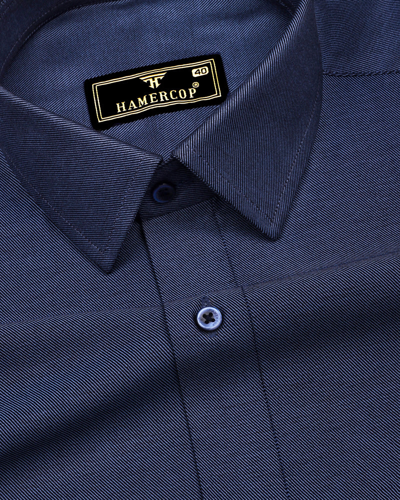 Prescot NavyBlue Premium Giza Cotton Shirt – Hamercop
