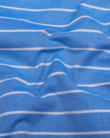 Henry Blue With White Stripe Oxford Cotton Designer Shirt