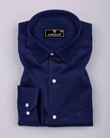 Neric NavyBlue Satin Cotton Shirt