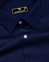 Neric NavyBlue Satin Cotton Shirt