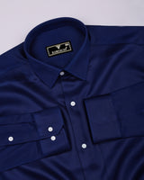 Neric NavyBlue Satin Cotton Shirt