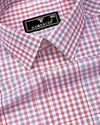 Tidal Red With Cream Check Formal Cotton Shirt