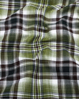 Pigment Green With White Twill Check Cotton Shirt