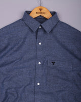 Bravix Blue Brushed Twill Plaid Flannel Cotton Shirt