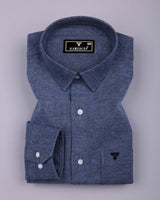 Bravix Blue Brushed Twill Plaid Flannel Cotton Shirt