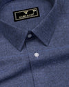 Bravix Blue Brushed Twill Plaid Flannel Cotton Shirt