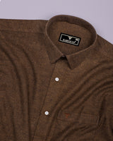 Bravix Brown Brushed Twill Plaid Flannel Cotton Shirt