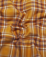 Dandelion Yellow Plaid Flannel Twill Check Cotton Shirt