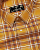 Dandelion Yellow Plaid Flannel Twill Check Cotton Shirt