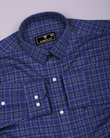 Rotary Blue With Cream Plaid Flannel Check Cotton Shirt