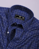 Rotary Blue With Cream Plaid Flannel Check Cotton Shirt