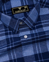 Mirage Blue Plaid Flannel Check Cotton Shirt