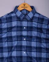 Mirage Blue Plaid Flannel Check Cotton Shirt