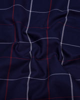 Regal Blue Twill Check Gizza Cotton Shirt