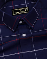 Regal Blue Twill Check Gizza Cotton Shirt