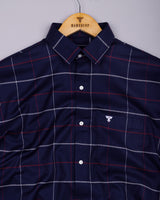 Regal Blue Twill Check Gizza Cotton Shirt