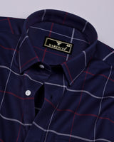 Regal Blue Twill Check Gizza Cotton Shirt