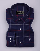 Regal Blue Twill Check Gizza Cotton Shirt