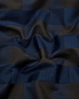 Victoria Blue With Green Box Jacquard Premium Giza Shirt