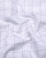 Flour White With Black Check Premium Giza Shirt