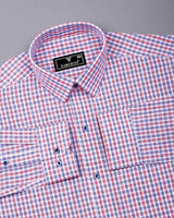 Sinoper Red With Blue Check Amsler Cotton Shirt