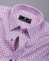 Sinoper Red With Blue Check Amsler Cotton Shirt